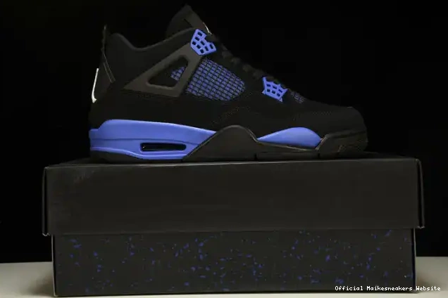 Official Maikesneakers Black Retro Jordan 4 CT8527-018 Game Royal 0617